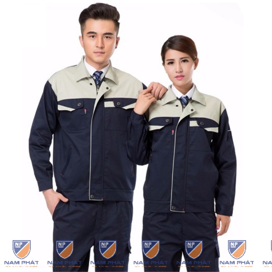 Quần áo bảo hộ lao động NP27 tay dài cho kĩ sư, công nhân môi trường giá rẻ, Size M - Vải Pangrim 23 - Hàn Quốc