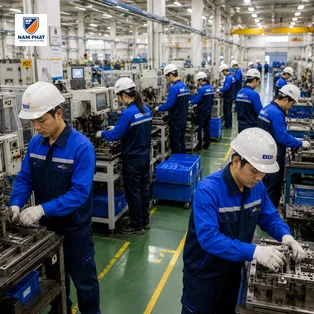 Đồng phục bảo hộ dây chuyền điện tử