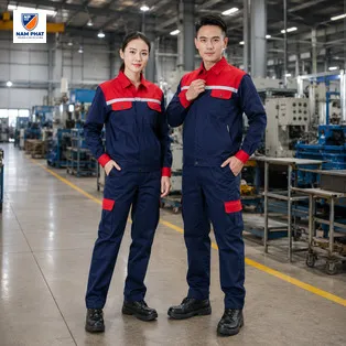 Mẫu quần áo bảo hộ lao động may tại xưởng Nam Phát