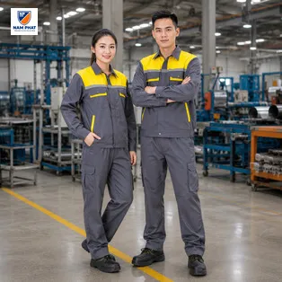 Mẫu quần áo bảo hộ lao động may tại xưởng Nam Phát
